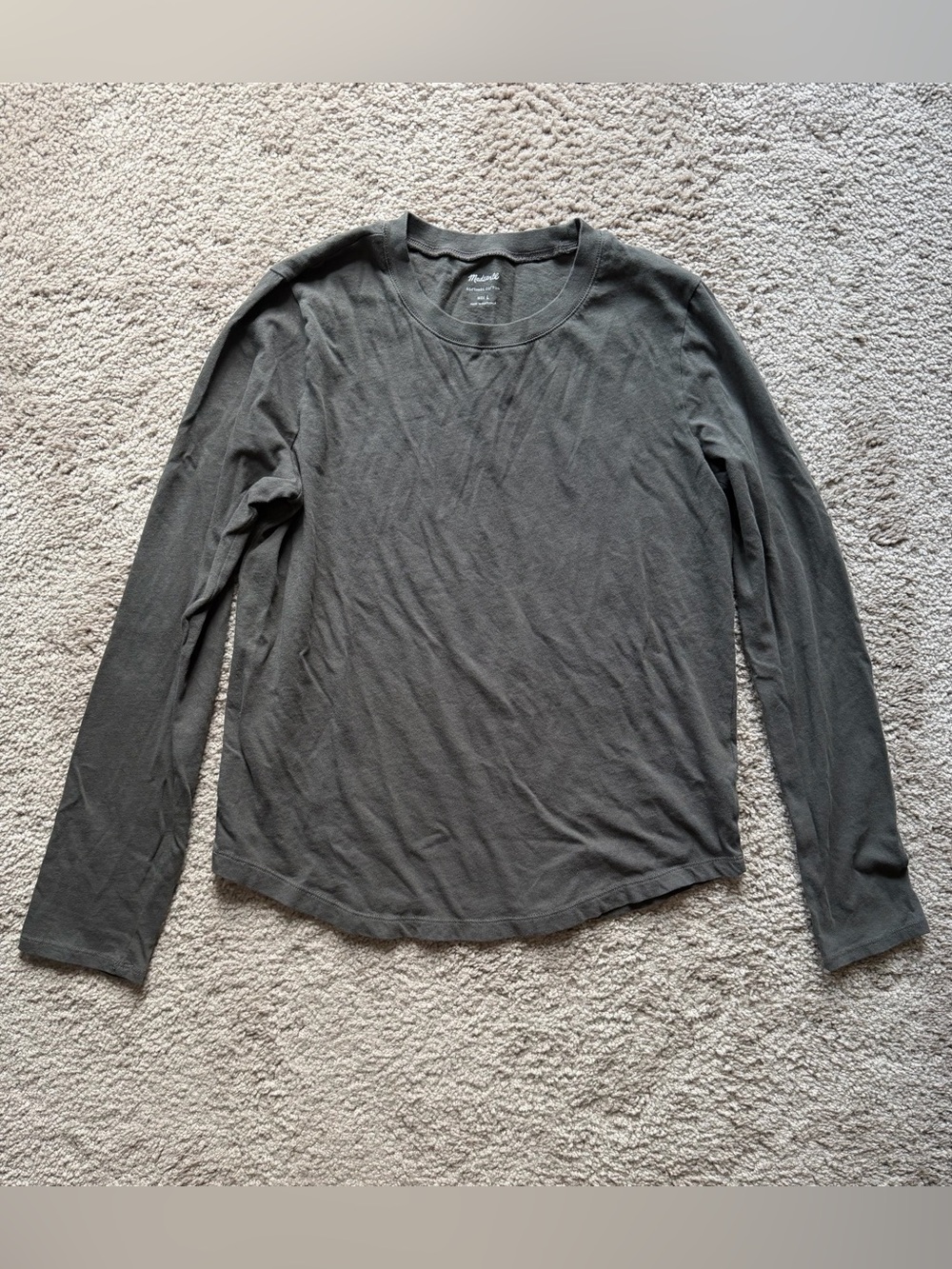 Madewell Softfade Cotton Dark Grey Long Sleeve Shirt Womens Large